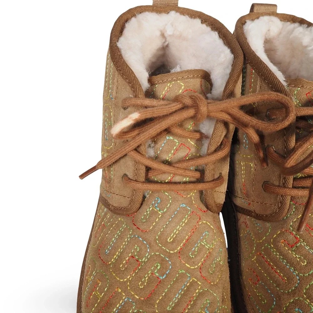 UGG Neumel II Graphic Stitch Chukka‎ Boots Youth 6 Women 7 Brown 1116170